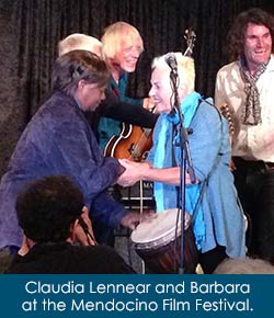 Claudia Lennear and Barbara at the Mendocino Film Festival